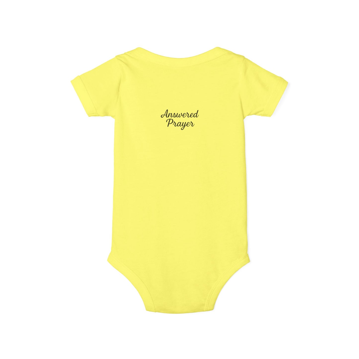 Answered Prayer Infant Jersey One Piece, Baby Bodysuit, Newborn Gift, Christian Baby Outfit, Baby Shower Gift, Toddler Clothing