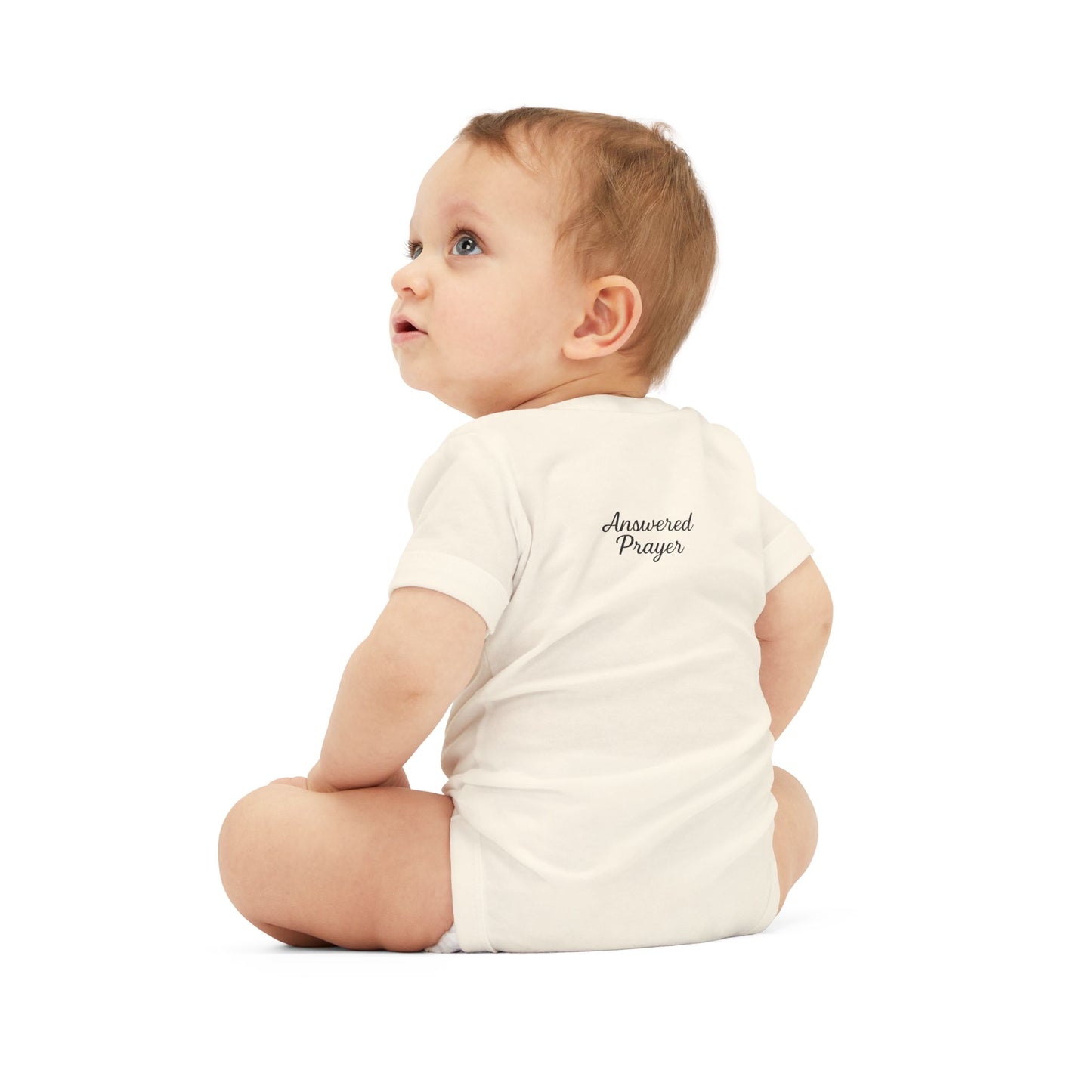 Answered Prayer Infant Jersey One Piece, Baby Bodysuit, Newborn Gift, Christian Baby Outfit, Baby Shower Gift, Toddler Clothing