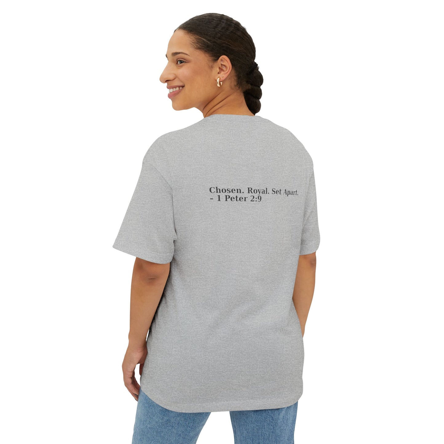 Crowned with Purpose Unisex Oversized Boxy Tee, Comfortable Everyday Wear, Inspirational Gift, Casual Layering Top, Relaxed Fit T-Shirt