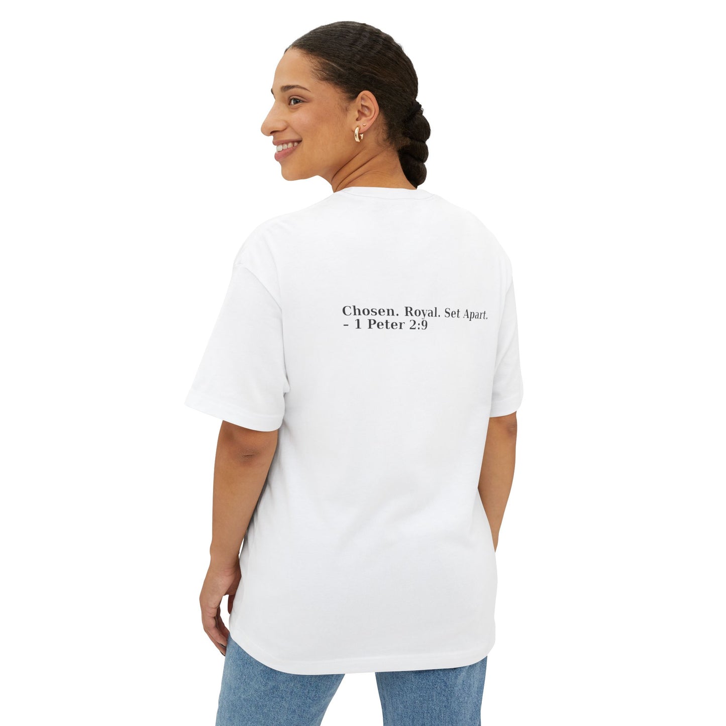 Crowned with Purpose Unisex Oversized Boxy Tee, Comfortable Everyday Wear, Inspirational Gift, Casual Layering Top, Relaxed Fit T-Shirt