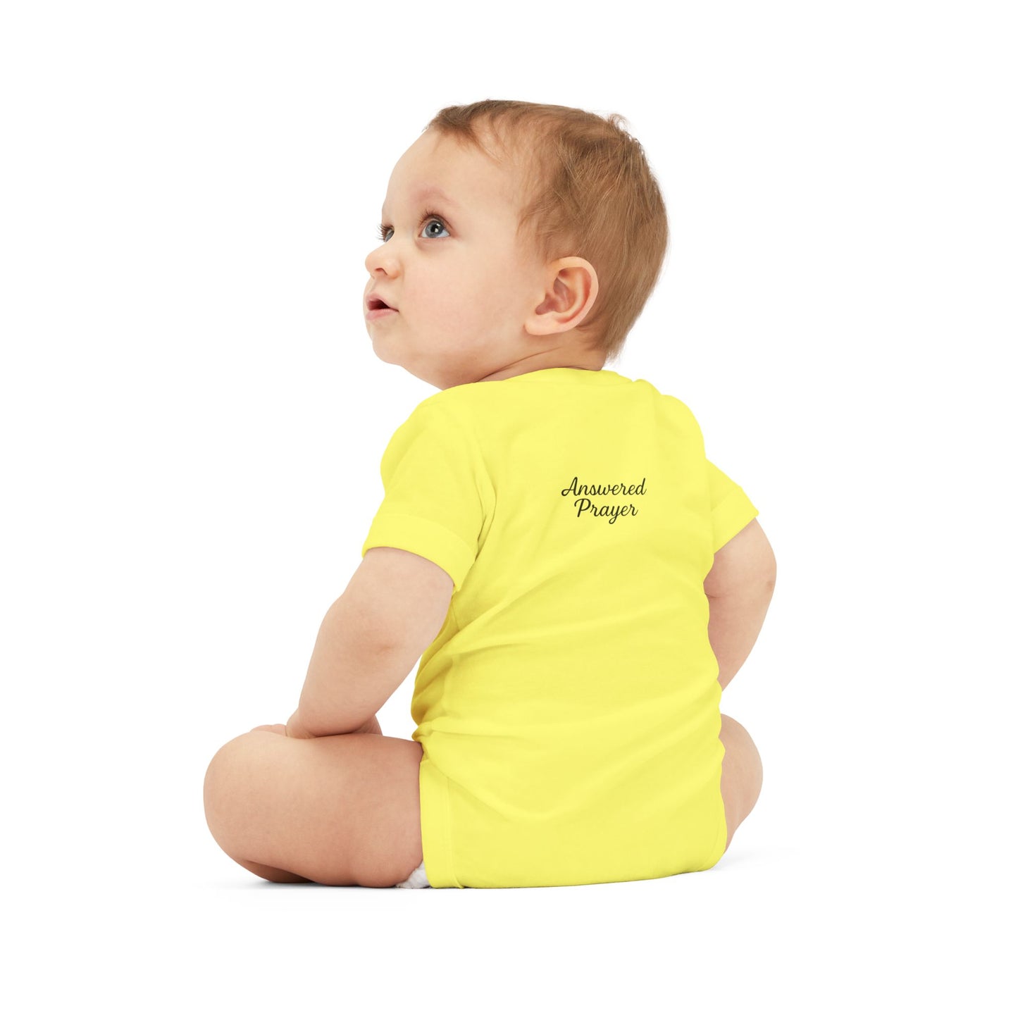 Answered Prayer Infant Jersey One Piece, Baby Bodysuit, Newborn Gift, Christian Baby Outfit, Baby Shower Gift, Toddler Clothing