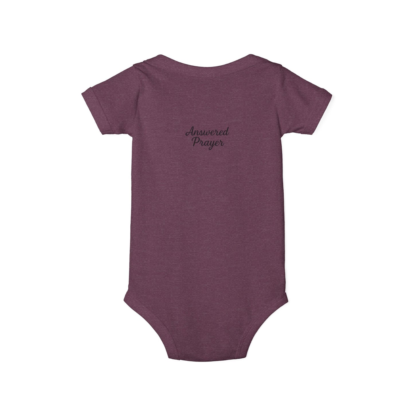Answered Prayer Infant Jersey One Piece, Baby Bodysuit, Newborn Gift, Christian Baby Outfit, Baby Shower Gift, Toddler Clothing