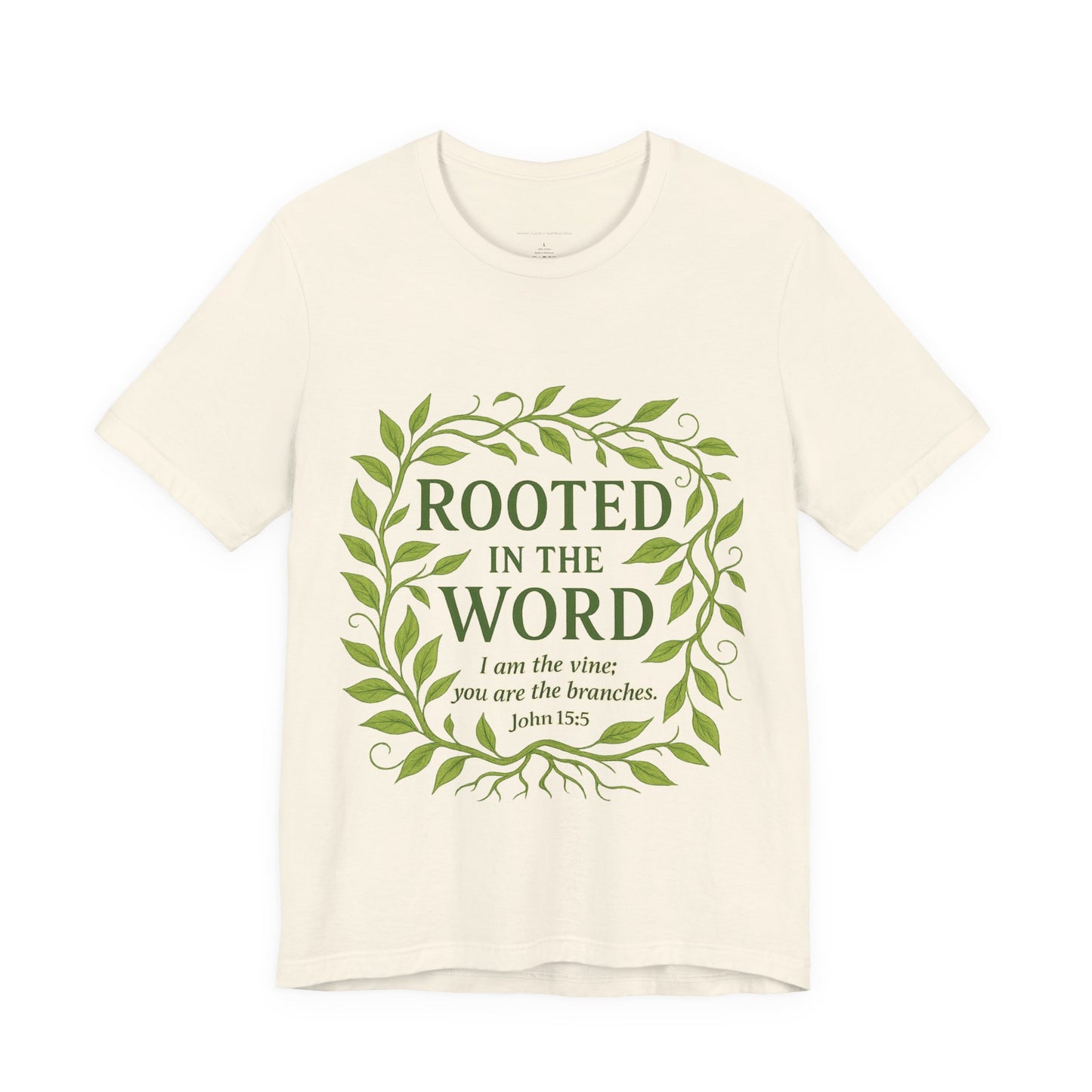 Rooted in the Word Unisex Jersey Tee, Inspirational T-shirt, Christian Gift, Bible Verse Apparel, Faith-Based Clothing, Casual Everyday Wear
