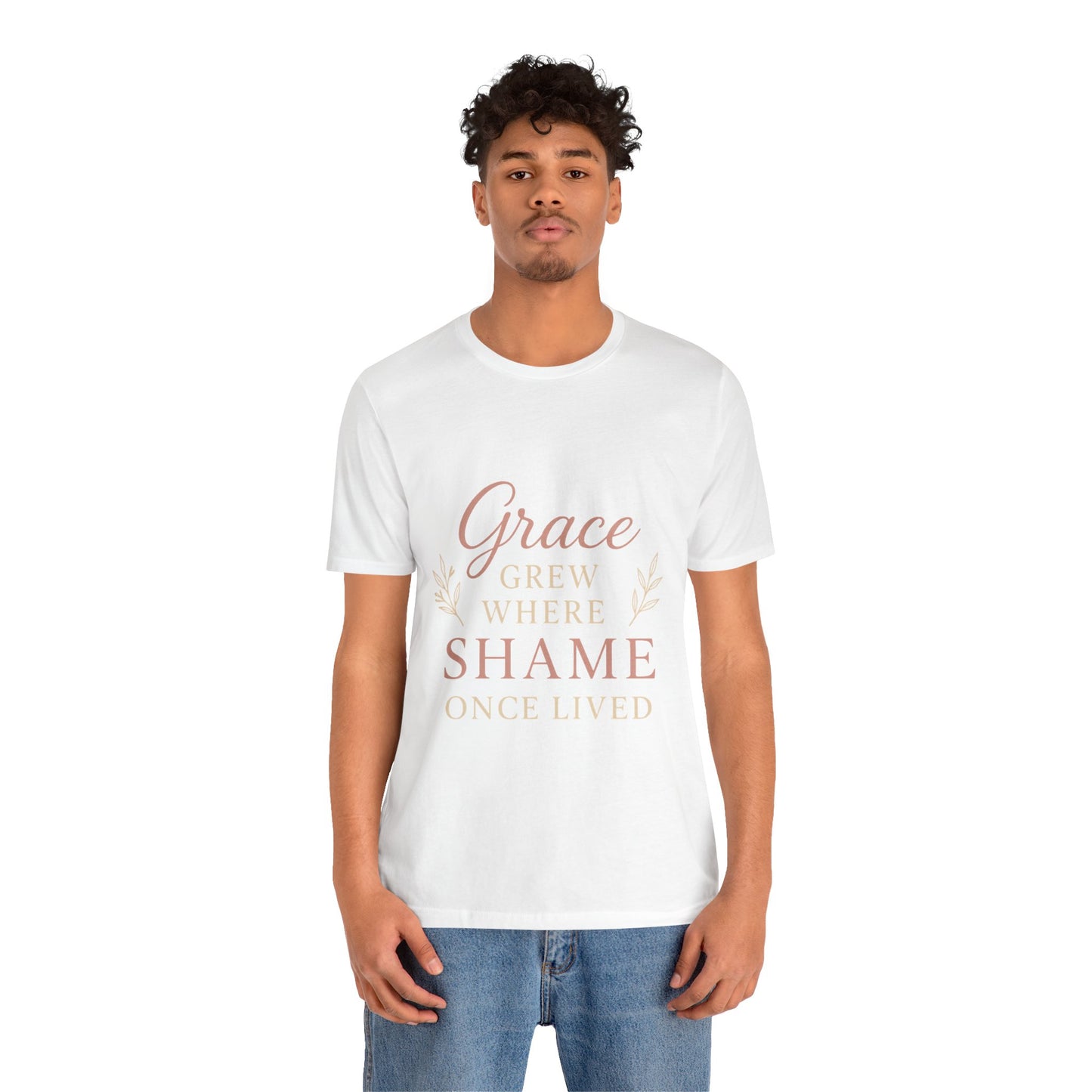 Inspirational Short Sleeve Tee, Grace T-Shirt, Motivational Apparel, Faith-Based Gift, Casual Wear, Uplifting Clothing