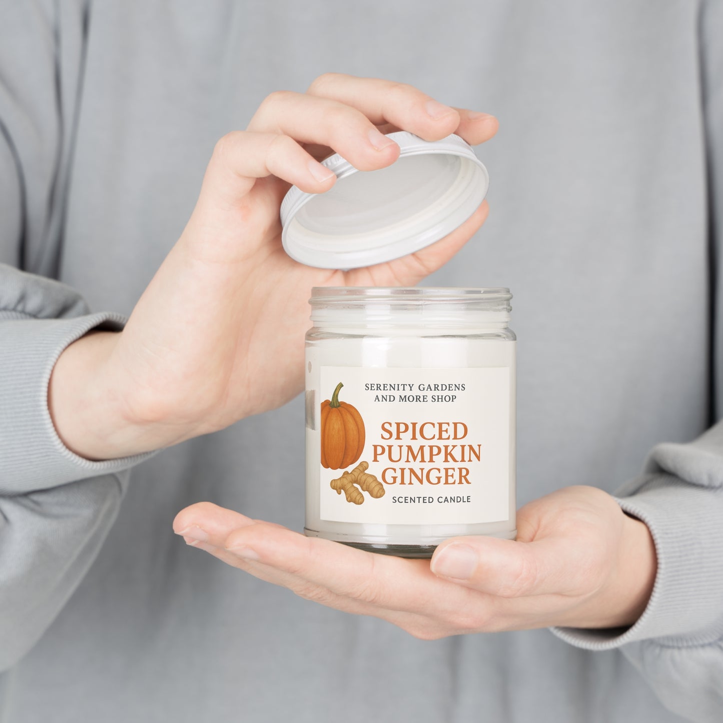 Spiced Pumpkin Ginger Candle - Cozy Fall Home Decor, Autumn Relaxation, Gift for Her, Thanksgiving, Self-Care