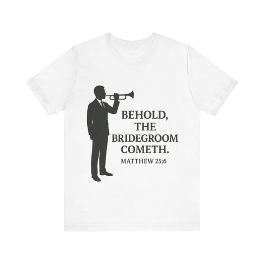 Bridegroom Announcement Tee, Unisex Christian T-Shirt, Wedding Gift, Scripture Tee, Church Apparel, Faith-Based Clothing