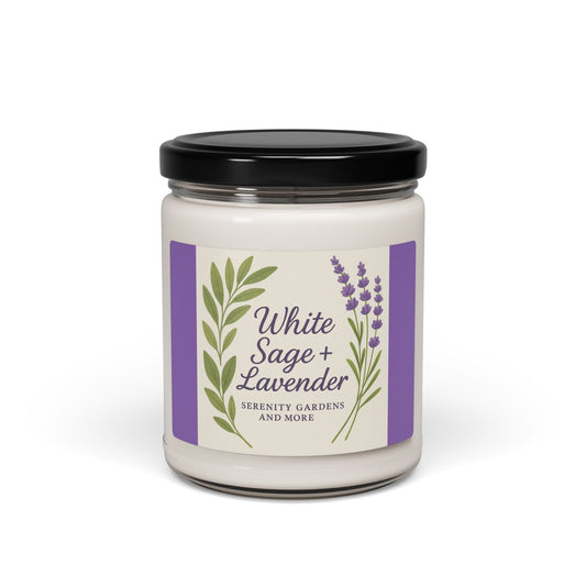 Relaxing White Sage + Lavender Soy Candle, Aromatherapy Gift, Home Decor, Eco-Friendly Candle, Calming Fragrance
