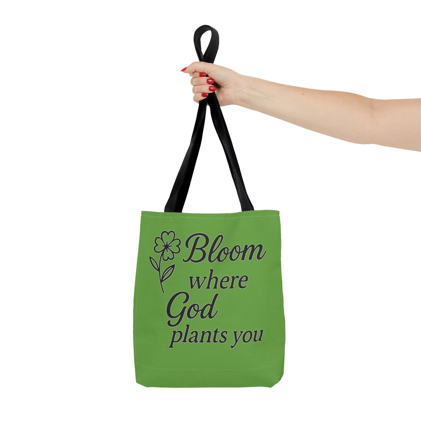 Spiritual Inspirational Tote Bag | Bloom Where God Plants You | Gift for Faith Lovers, Eco-Friendly Bag, Everyday Use, Church, Gardening
