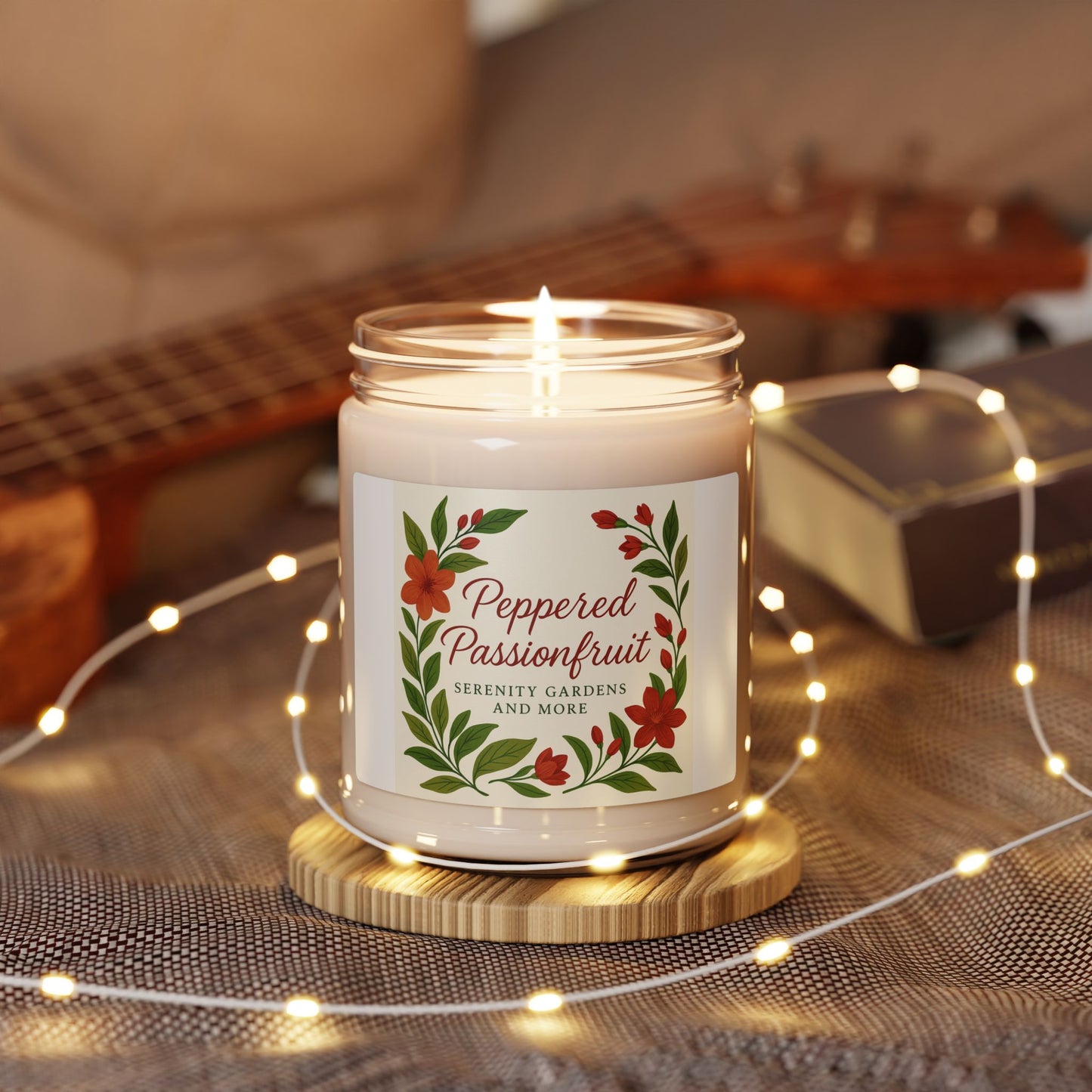 Peppered Passionfruit Scented Soy Candle, Aromatherapy Gift, Home Décor, Relaxation Candle, Eco-Friendly Candle, Birthday Gift, Self-Care