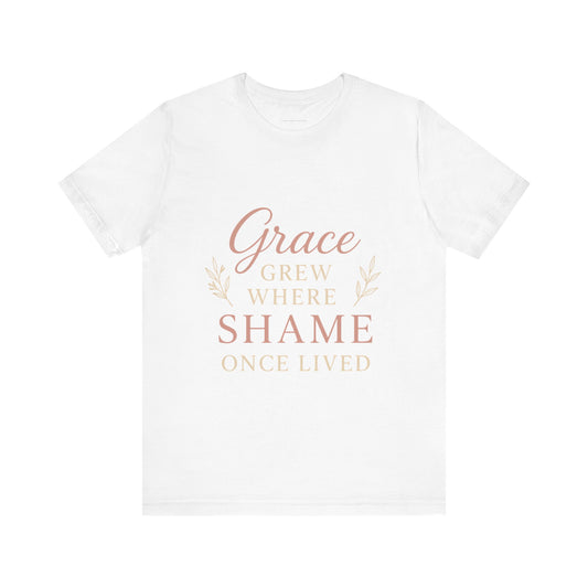 Inspirational Short Sleeve Tee, Grace T-Shirt, Motivational Apparel, Faith-Based Gift, Casual Wear, Uplifting Clothing