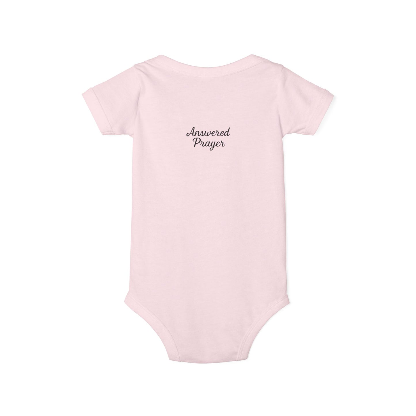 Answered Prayer Infant Jersey One Piece, Baby Bodysuit, Newborn Gift, Christian Baby Outfit, Baby Shower Gift, Toddler Clothing