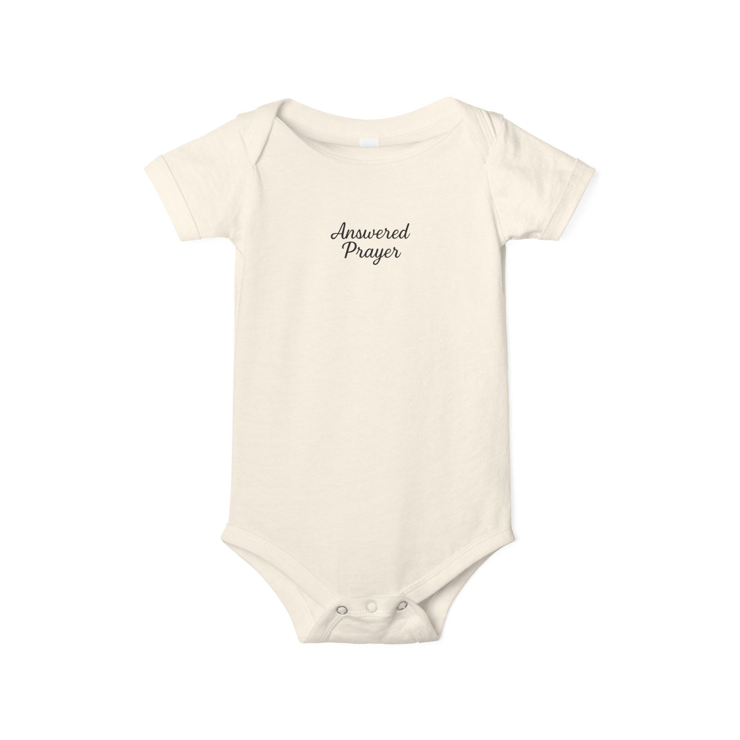 Answered Prayer Infant Jersey One Piece, Baby Bodysuit, Newborn Gift, Christian Baby Outfit, Baby Shower Gift, Toddler Clothing