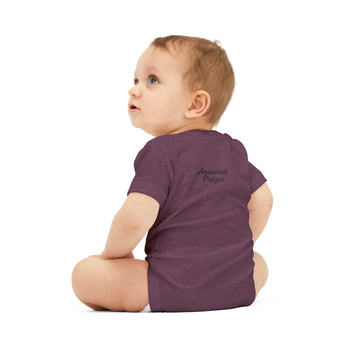Answered Prayer Infant Jersey One Piece, Baby Bodysuit, Newborn Gift, Christian Baby Outfit, Baby Shower Gift, Toddler Clothing