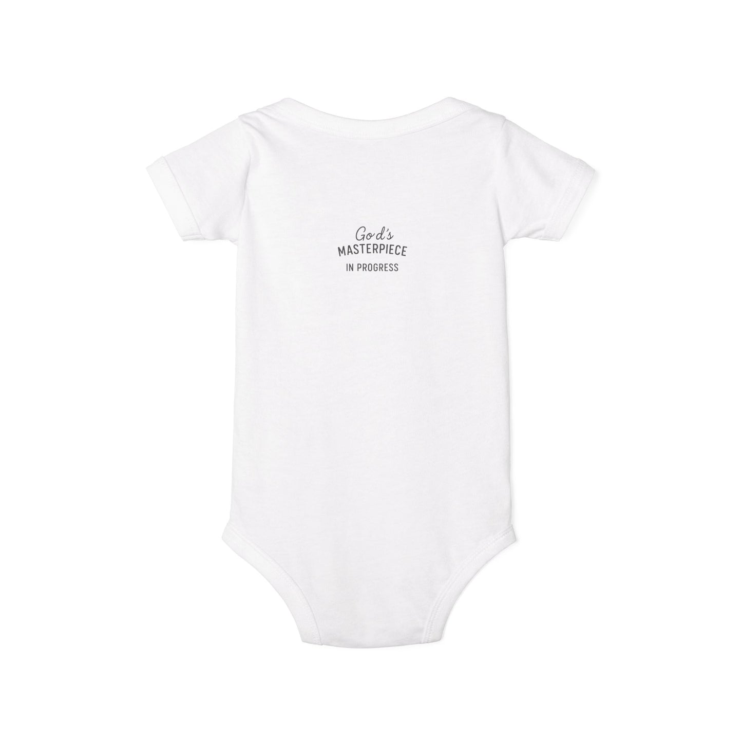 God's Masterpiece Infant Jersey One Piece, Baby Bodysuit, Cute Baby Gift, Newborn Outfit, Gift for Baby Shower, Christening Attire