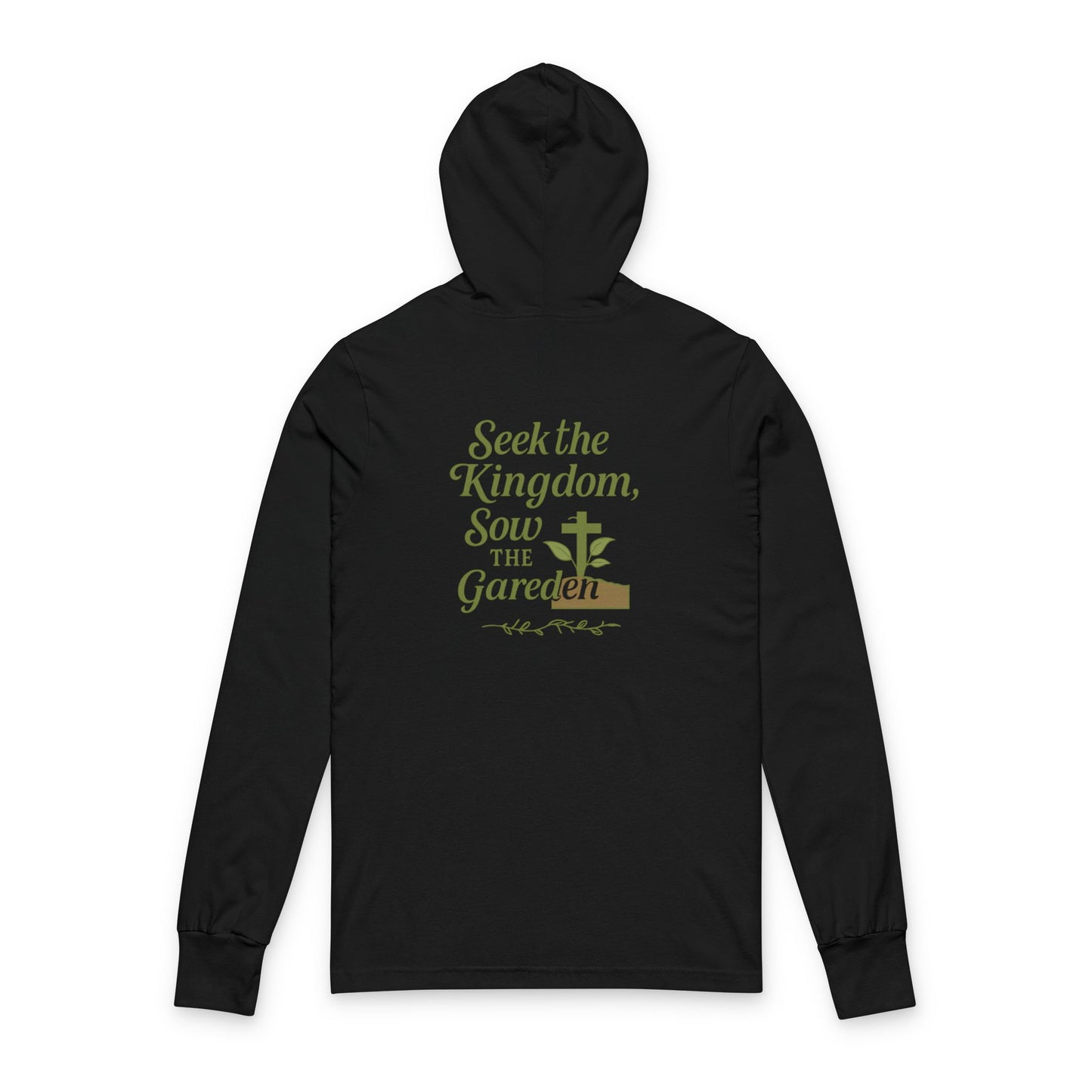 Unisex Hooded Long Sleeve Tee - "Seek the Kingdom, Sow the Garden" Inspirational Apparel, Christian Gift, Cozy Casual Wear, Gardening [...]